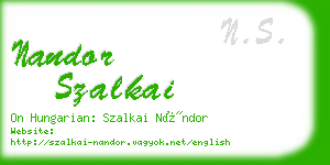 nandor szalkai business card